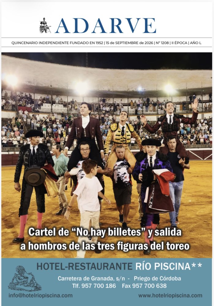 Imagen Ya esta a la venta el ADARVE nº 1208 del 15 de septiembre de 2026
